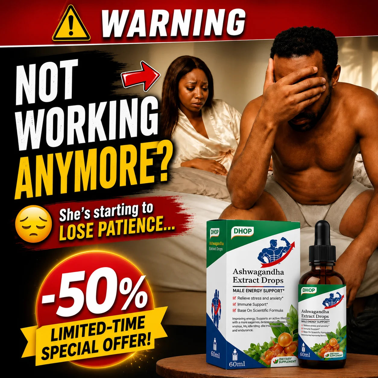 Liquid Ashwagandha drops for male energy